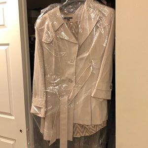 3x tan belted trench coat
